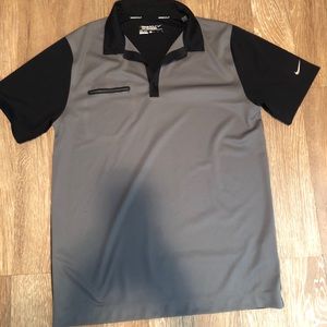 Men’s NikeGolf Sz Med Golf Polo-Gray/Blk w/pocket